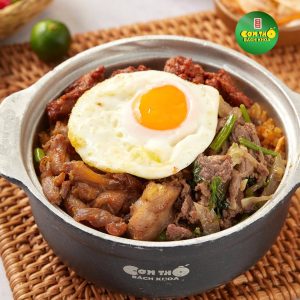 Cơm thố 2 trứng ốp