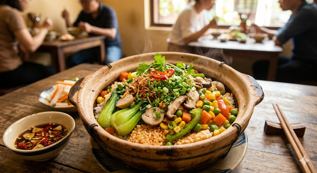Cơm thố rau củ