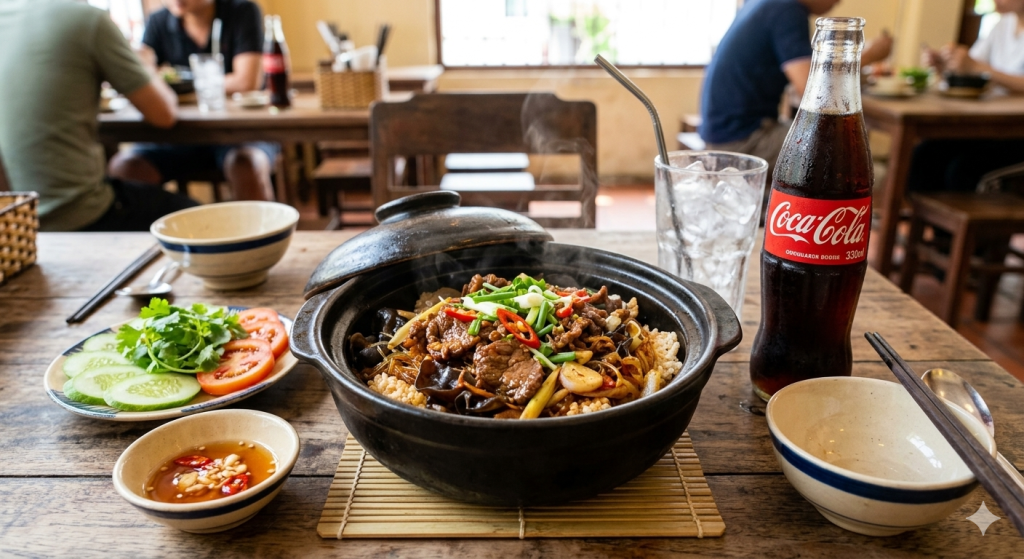 Combo 1 cơm thố xào lăn 1 con coca