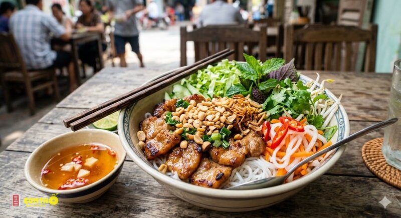 Bún thịt nướng - Món bún trộn của người miền Nam