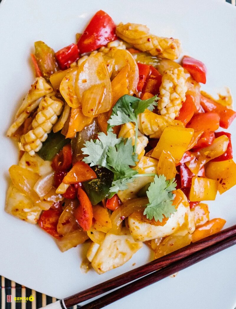 Mực xào - Bảng nguyên liệu cơ bản cho 3 người